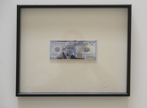 Donald Trump $100 bank bill. Money.